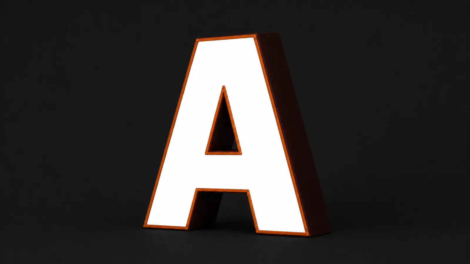 Frontleuchtende 3D-Buchstaben