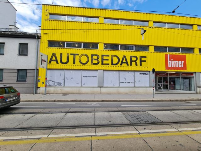 Geschäftsbeschriftung inkl. Druck Lochfolie und Montage 1220 Wien – Referenz AbdeX