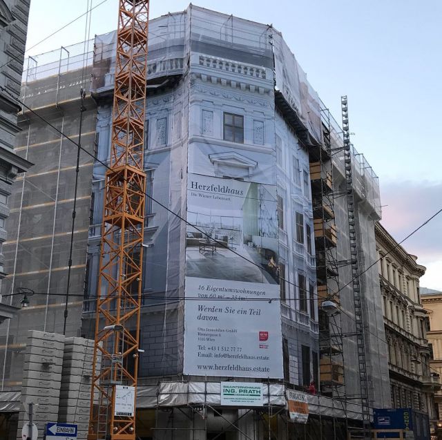 Komplette Gerüstverkleidung inkl. Druck und Montage 1010 Wien – Referenz AbdeX