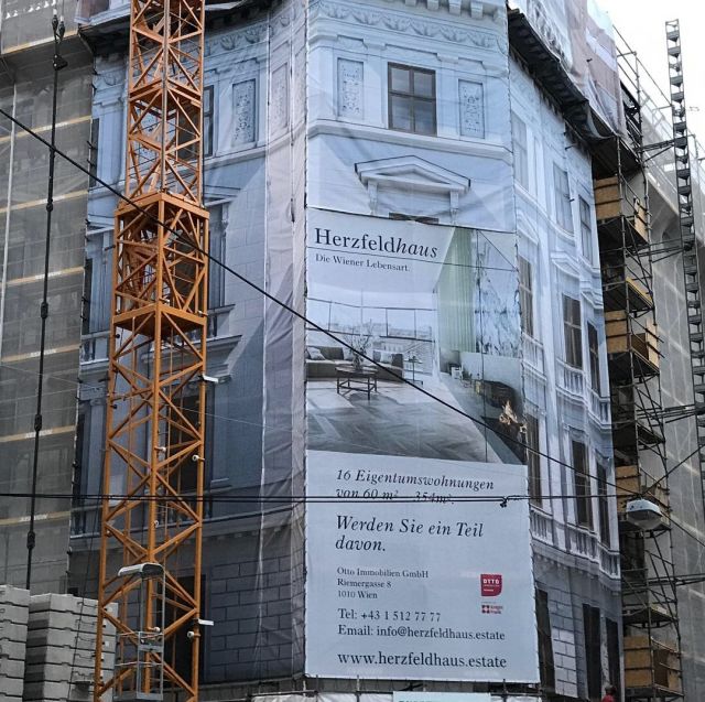 Komplette Gerüstverkleidung inkl. Druck und Montage 1010 Wien – Referenz AbdeX