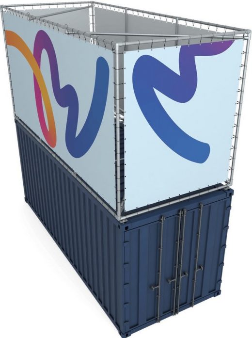 Containerrahmen Rundum auf dem Dach – Ansicht 1