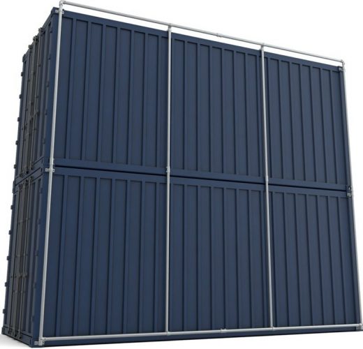 Containerrahmen Lange Seite – 2 gestapelte Container – Ansicht 2
