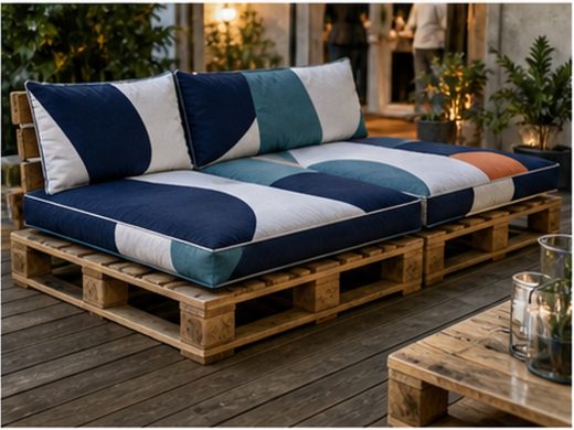 Bedruckte Paletten-Sitzauflagen von AbdeX