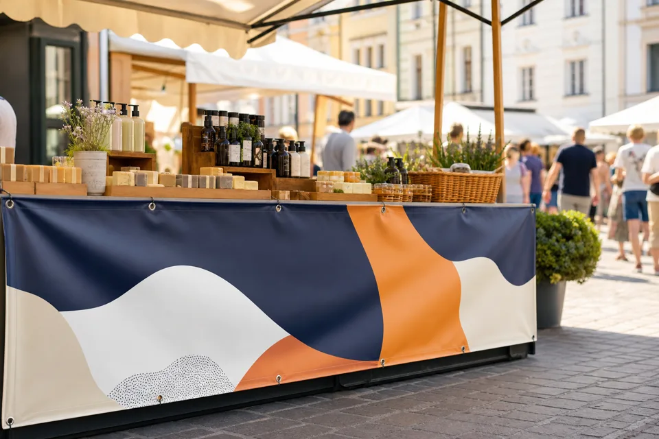 Markt & Straßenfest mit individuell bedrucktem Werbebanner