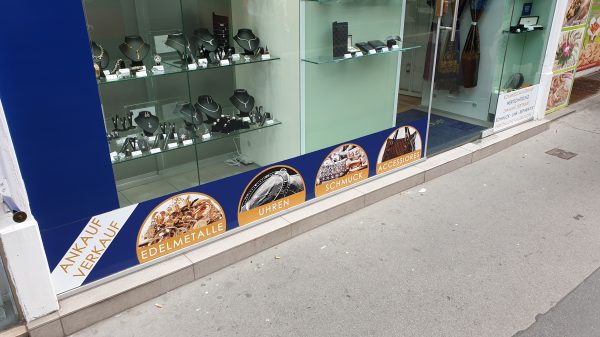 Auslagenbeklebung Druck Folie inkl. Montage 1180 Wien