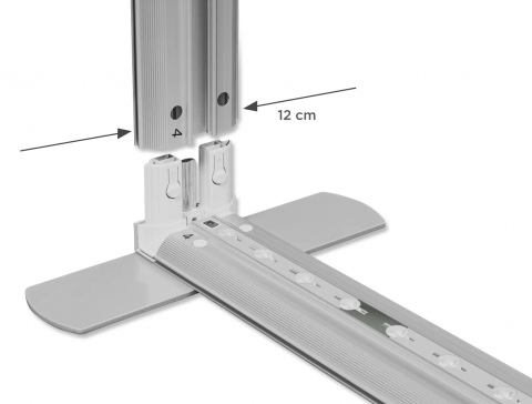 LED-Messewand Modul Silber Detail 6