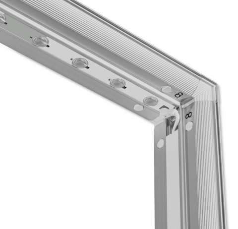 LED-Messewand Modul Silber Detail 7