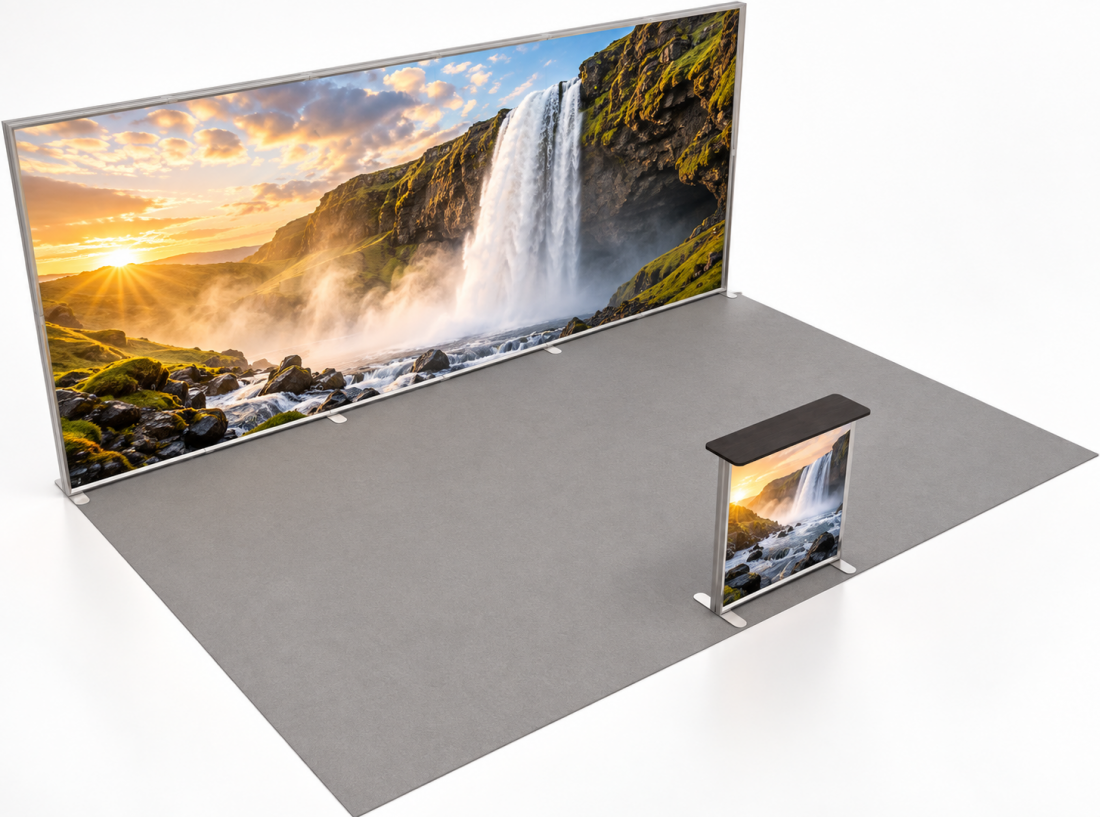 LED-Kopfstand 6 × 4 m · 1 Theke – AbdeX