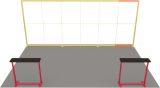 LED-Kopfstand 6 × 4 m · 2 Theken Ansicht 6