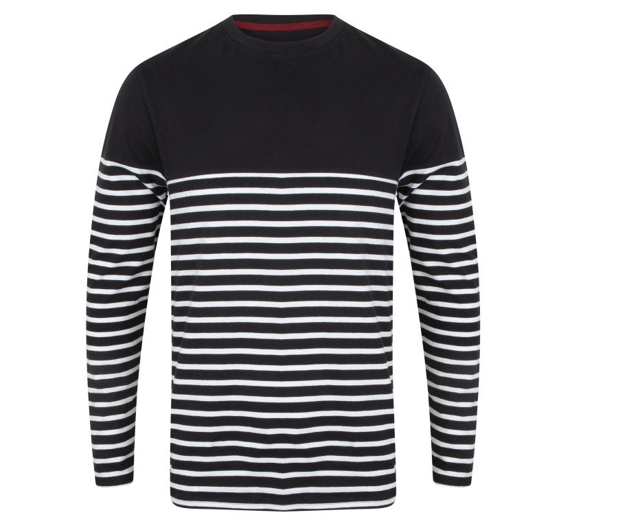 Front Row Long Sleeved Breton Striped T FR134 bedrucken