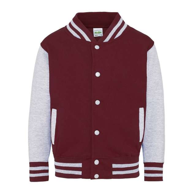 Just Hoods Kids Varsity Jacket bedrucken