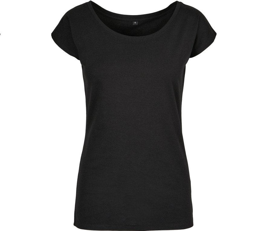 Build Your Brand Ladies Wide Neck Tee BB013 bedrucken