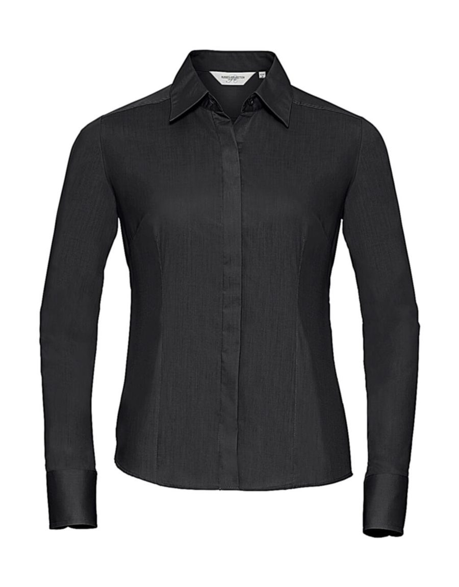 Russell Collection Ladies' Ls Fitted Poplin Shirt 0R924F0 bedrucken