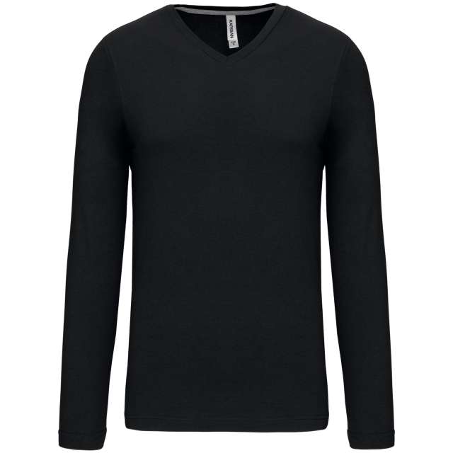 Kariban Men's Long-Sleeved V-Neck T-Shirt bedrucken