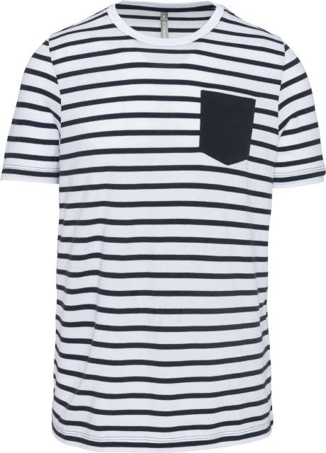 Kariban Striped Short Sleeve Sailor T-Shirt With Pocket bedrucken