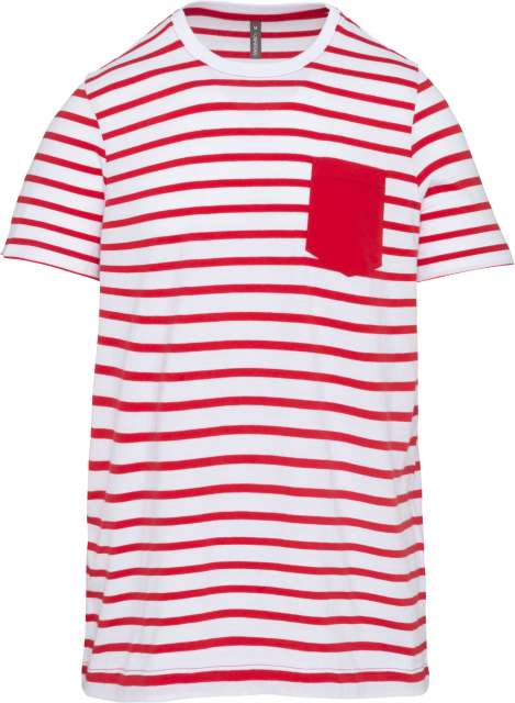 Kariban Kids' Striped Short Sleeve Sailor T-Shirt With Pocket