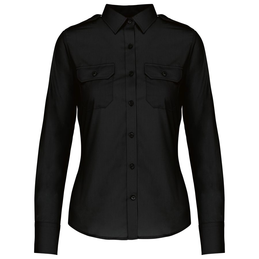 Kariban Ladies’ Long-Sleeved Pilot Shirt bedrucken