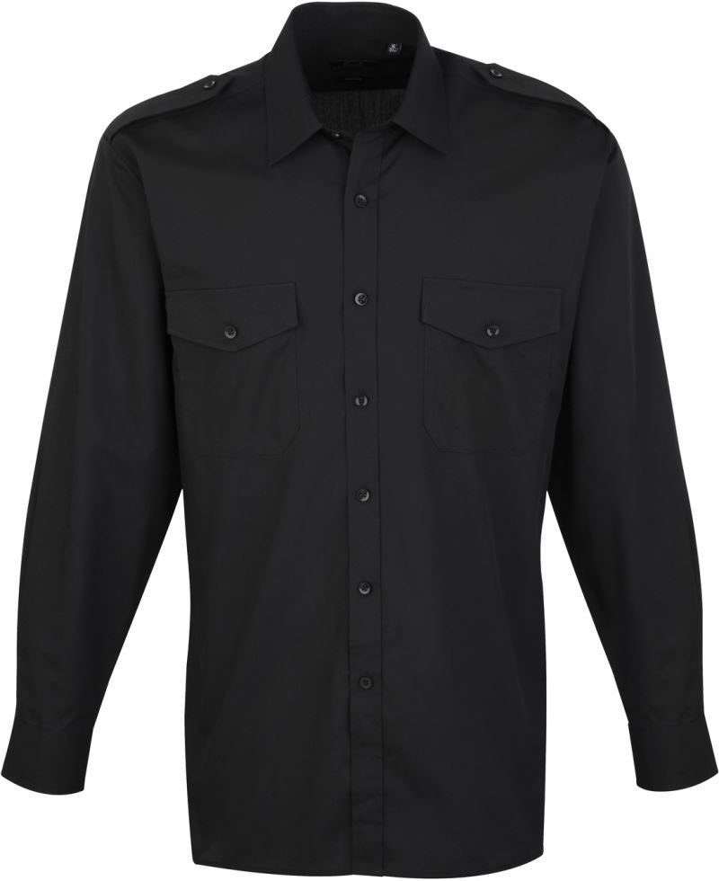 Premier Men’s Long Sleeve Pilot Shirt bedrucken
