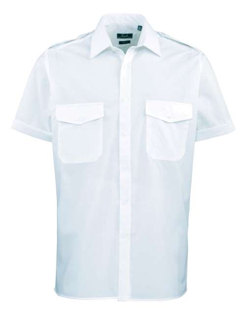 Premier Men’s Short Sleeve Pilot Shirt bedrucken