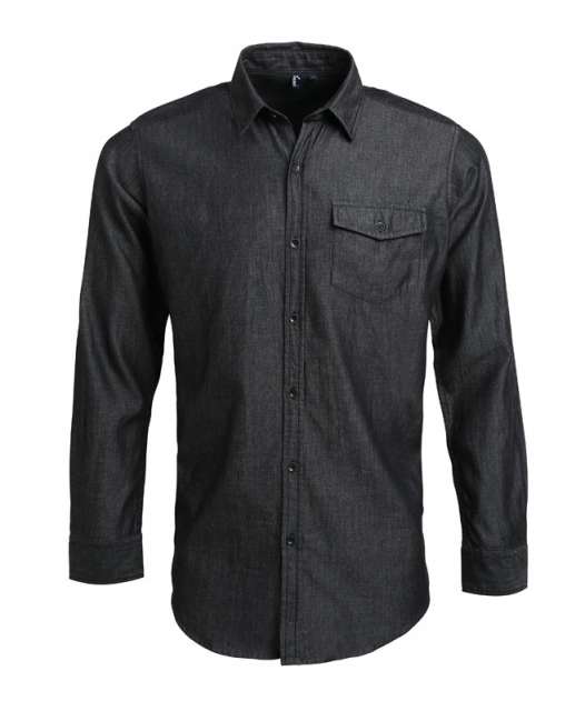 Premier Men’s Jeans Stitch Denim Shirt bedrucken