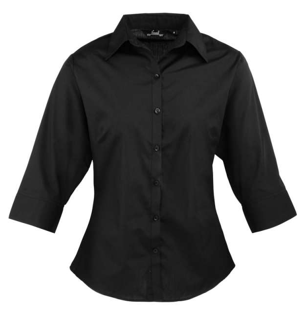 Premier Women's Poplin 3/4 Sleeve Blouse bedrucken
