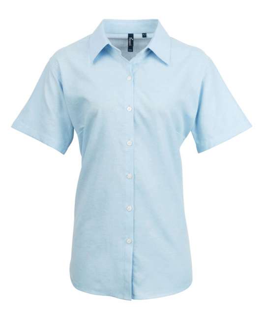 Premier Women's Short Sleeve Signature Oxford Blouse bedrucken