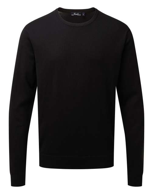 Premier Men's Crew Neck Cotton Rich Knitted Sweater bedrucken