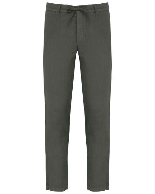Spasso Eco-Friendly Men's Linen Washed Effect Trousers bedrucken