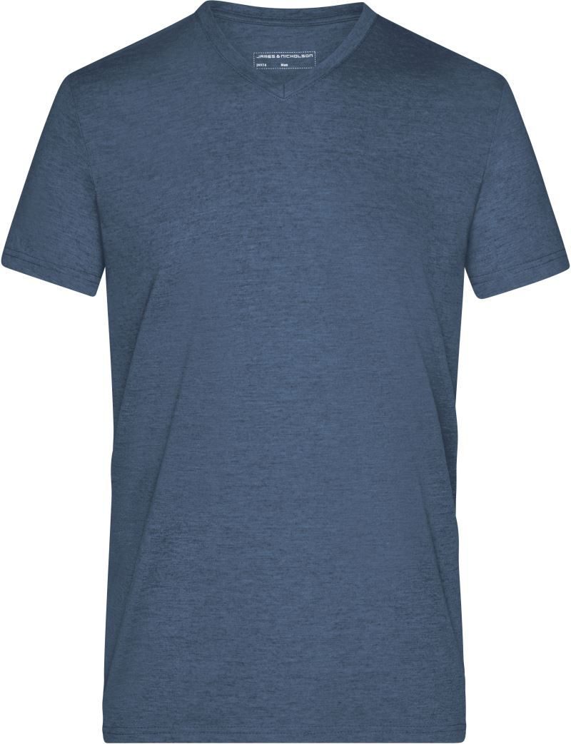 Daiber Herren V-Ausschnitt Melange T-Shirt JN 974 bedrucken
