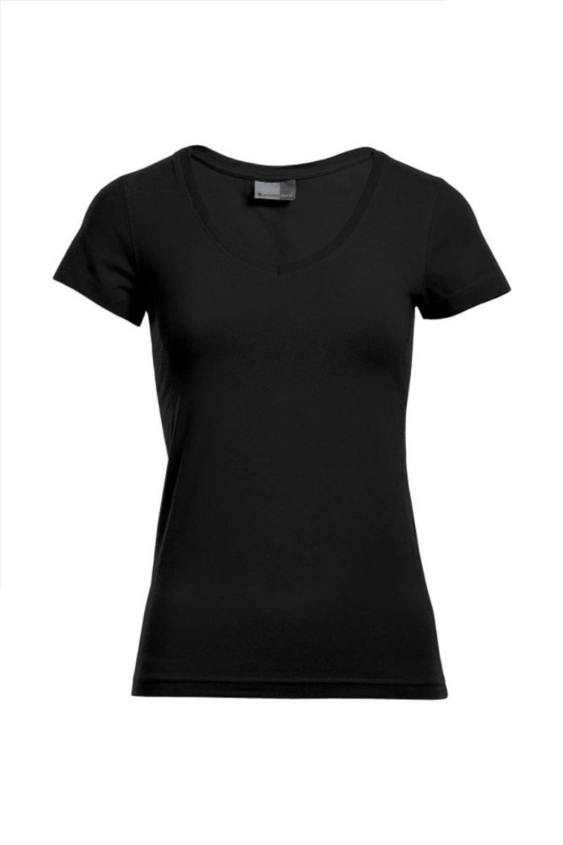 Promodoro Damen Slim Fit V-Ausschnitt T-Shirt 3086 bedrucken