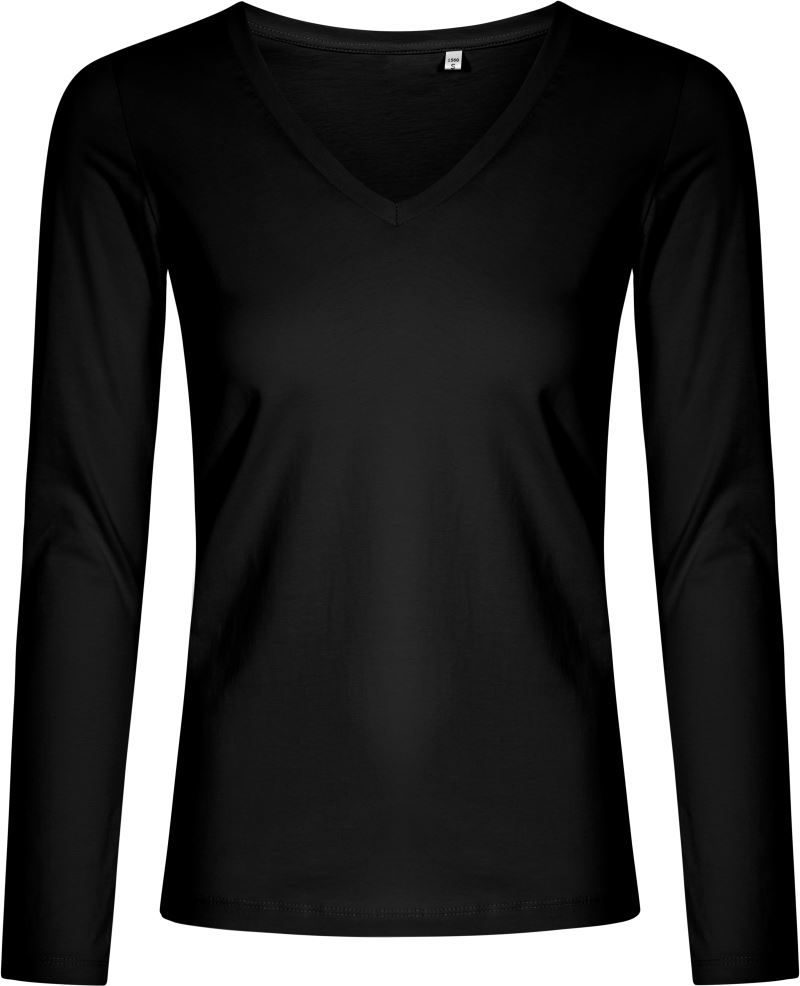 Promodoro Damen V-Ausschnitt T-Shirt langarm - X.O 1560 bedrucken