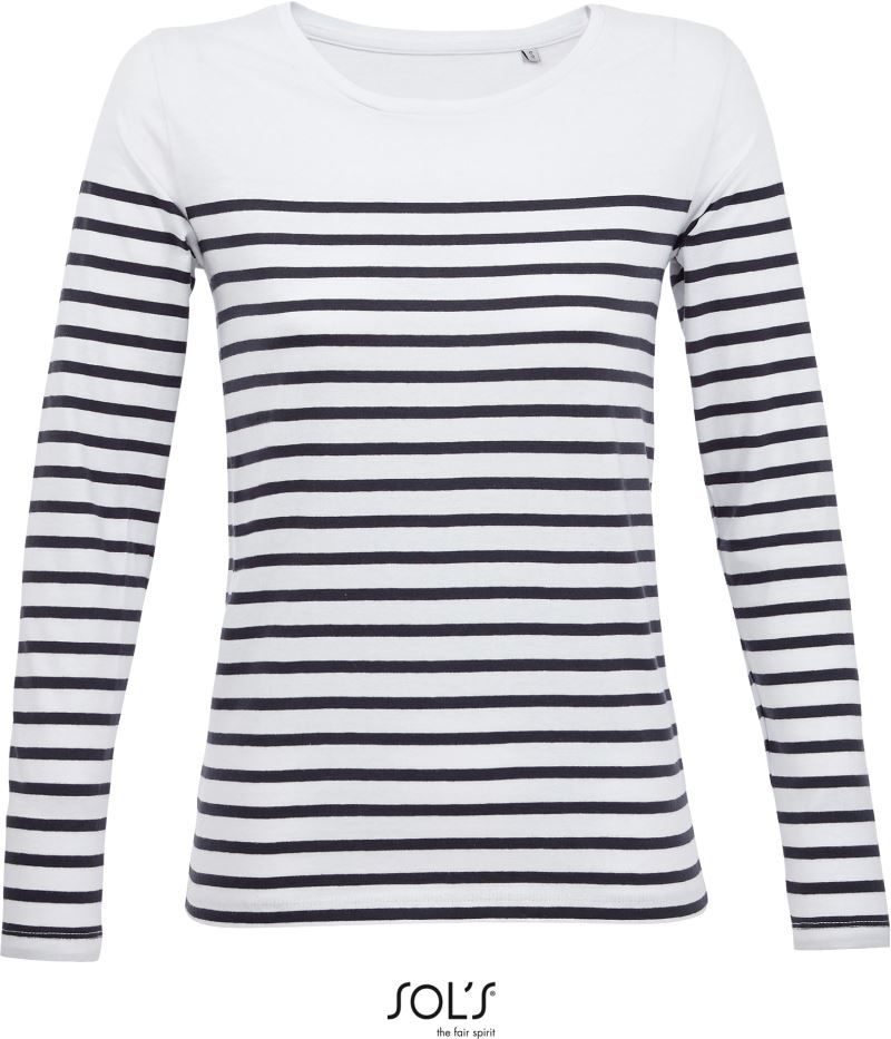SOL'S Damen T-Shirt langarm gestreift Matelot LSL Women bedrucken