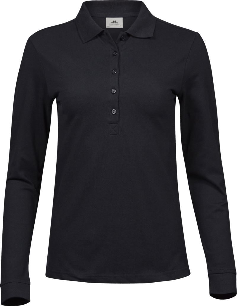 Tee Jays Damen Luxus Stretch Piqué Polo langarm TJ 146 bedrucken