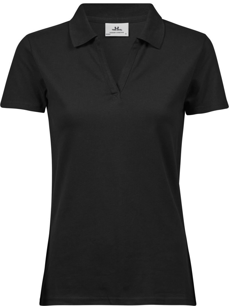 Tee Jays Damen V-Ausschnitt Luxury Stretch Piqué Polo TJ 1409 bedrucken