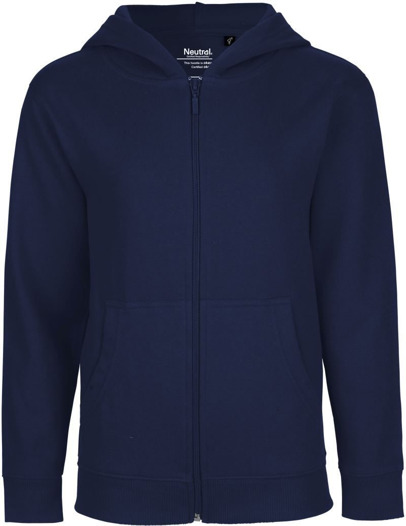 Neutral Kinder Bio Kapuzen Sweatjacke O 13301 bedrucken