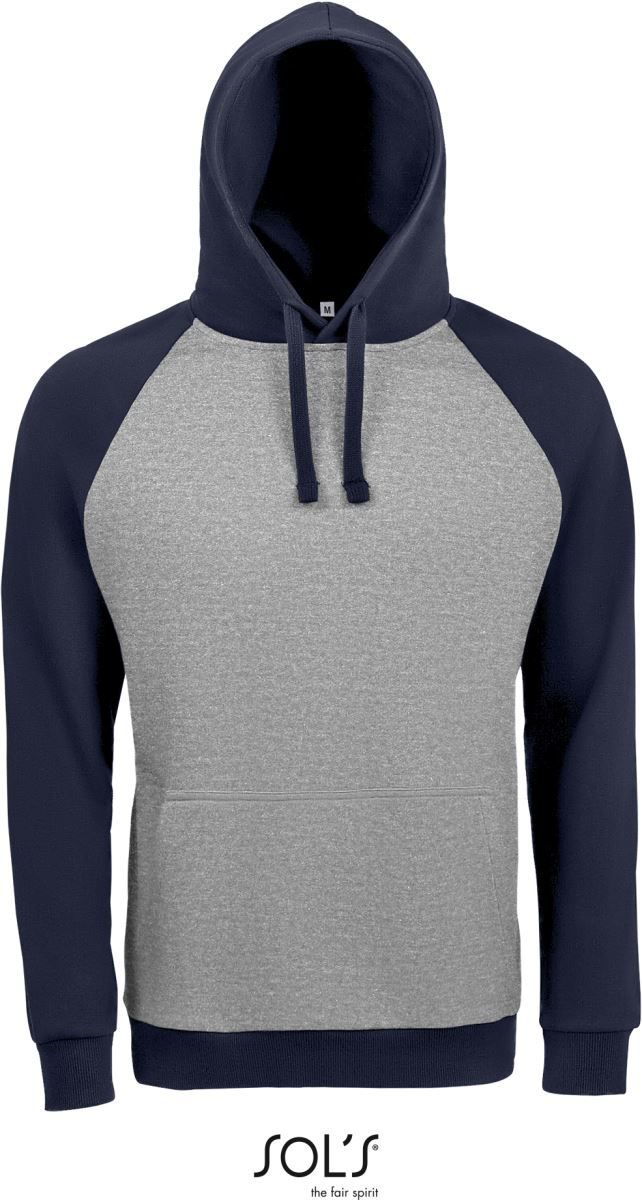 SOL'S Unisex Raglan Kapuzen Sweater 2-farbig Seattle bedrucken