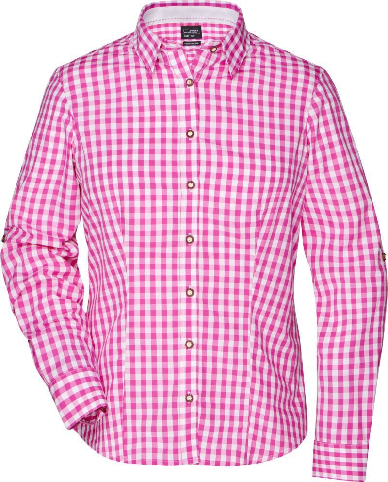 Daiber Popeline Karo Trachten Bluse JN 637 bedrucken