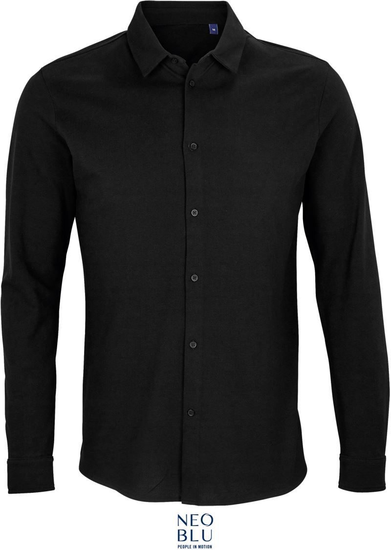 NEOBLU Piqué Hemd langarm Basile Men bedrucken