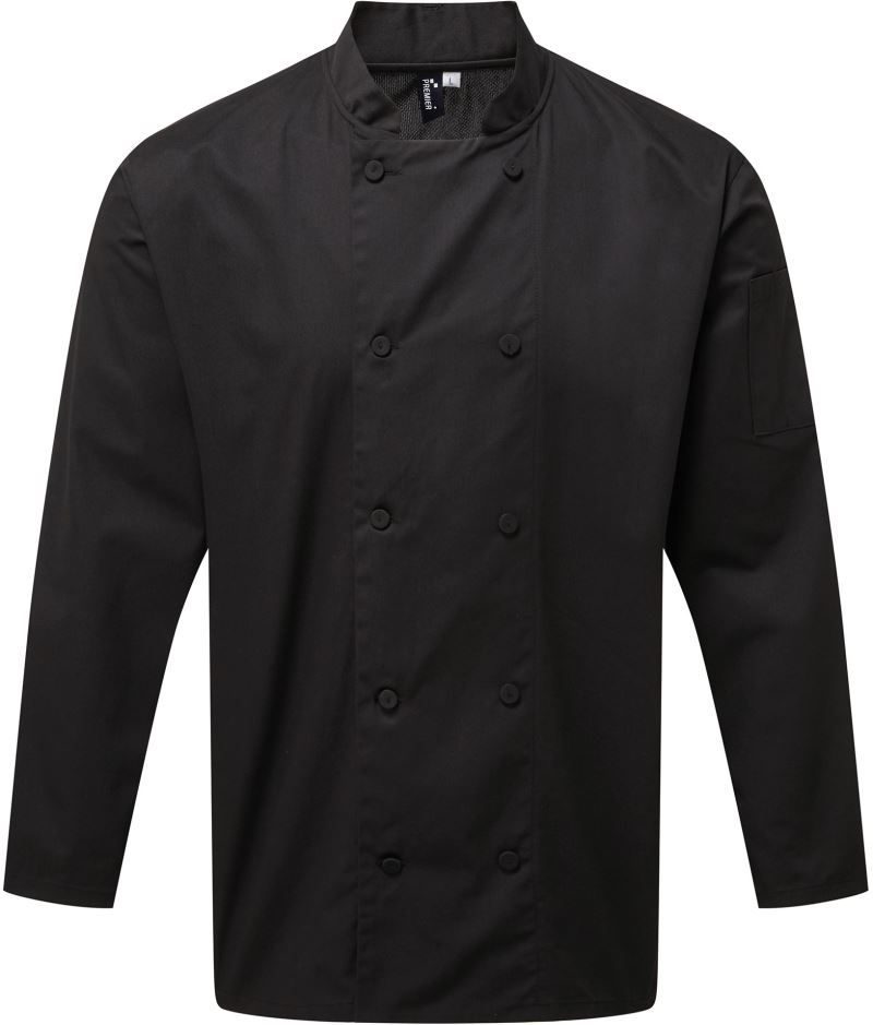Premier Kochjacke langarm "Coolchecker®" PR 903 bedrucken