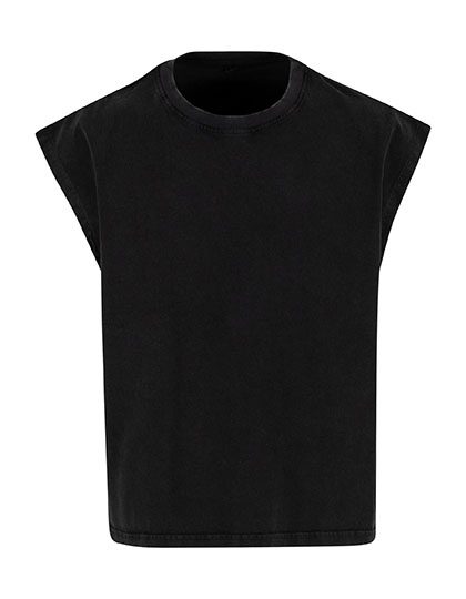 Build Your Brand Vintage Cropped Heavy Sleeveless Tee BY436 bedrucken