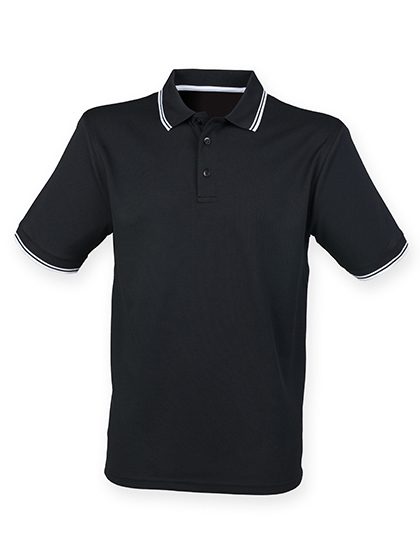 Henbury Men´s Coolplus® Short Sleeved Tipped Polo Shirt H482 bedrucken