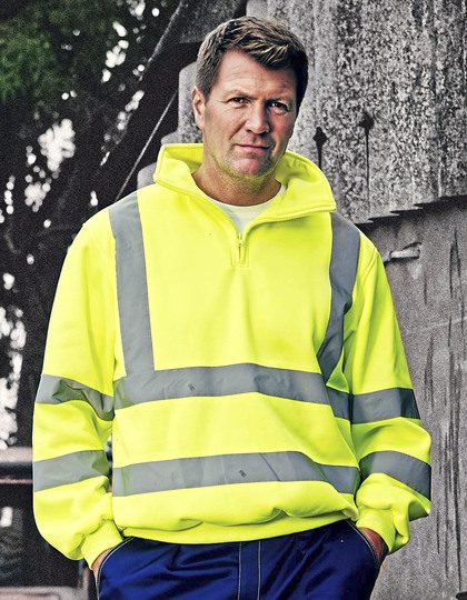YOKO Hi-Vis 1/4 Zip Sweatshirt HVK06 bedrucken