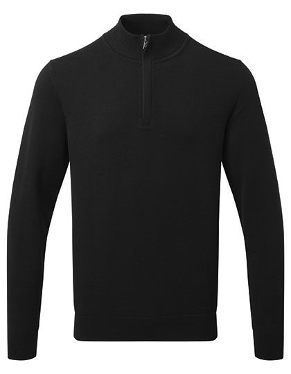 Asquith & Fox Men´s Cotton Blend 1/4 Zip Sweater AQ048 bedrucken