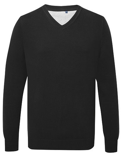 Asquith & Fox Men´s Cotton Blend V Neck Sweater AQ042 bedrucken