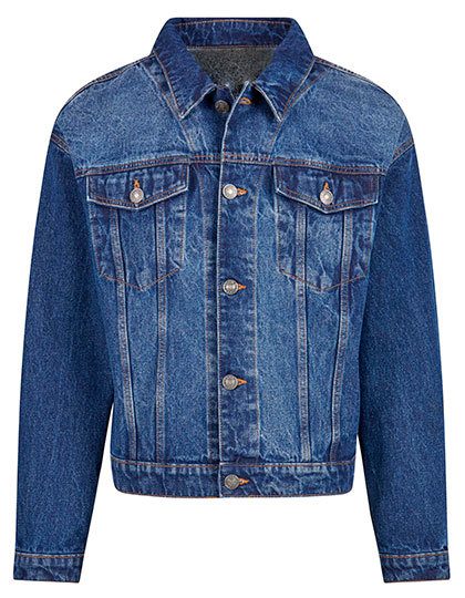 Build Your Brand Heavy Ounce Boxy Denim Jacket BY312 bedrucken