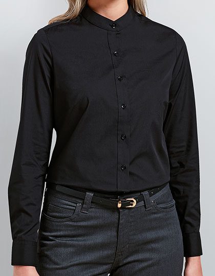 Premier Workwear Women´s Banded Collar Grandad Shirt PR358 bedrucken