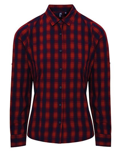 Premier Workwear Women´s Mulligan Check Cotton Long Sleeve Shirt PR350 bedrucken