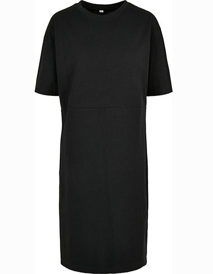 Build Your Brand Ladies´ Organic Oversized Slit Tee Dress BY181 bedrucken