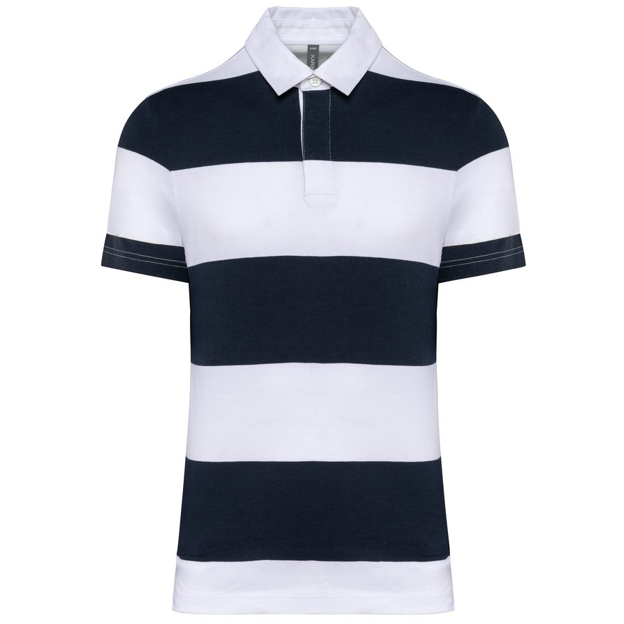 Kariban Gestreiftes Polohemd mit kurzen Ärmeln, Unisex K286 bedrucken