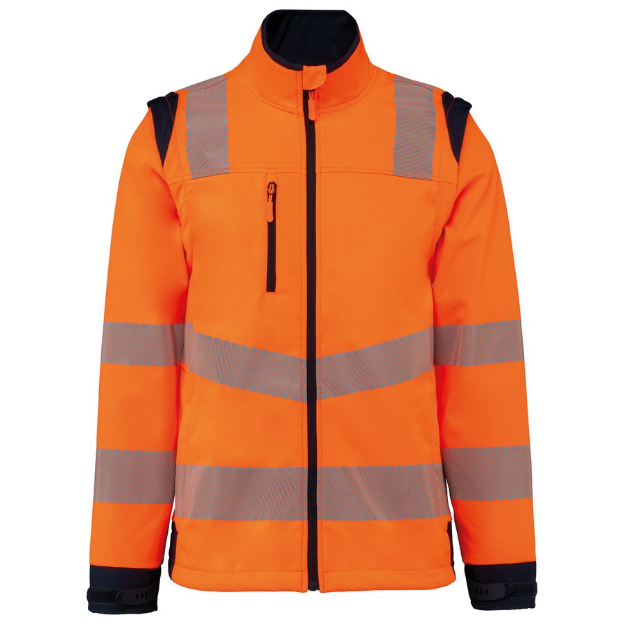 WK Recycelte Safety Softshell-Jacke mit abnehmbaren Ärmeln WK460 bedrucken